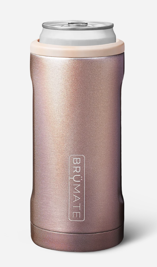 Slim Glitter Brumate Hopsulator Slim Rose Gold BruMate Hopsulator