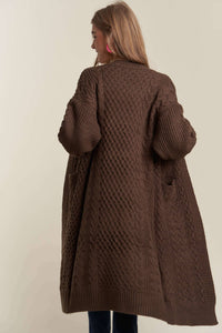 Cable Knit Long Sweater Cardigan