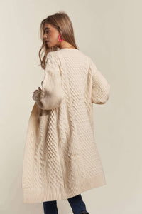 Cable Knit Long Sweater Cardigan