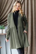 LONG SLEEVE SOLID URBAN RIBBED OPEN CARDIGAN