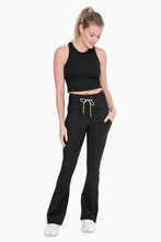 Drawstring Waist Flared Leggings