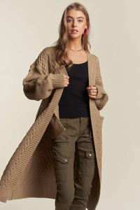 Cable Knit Long Sweater Cardigan