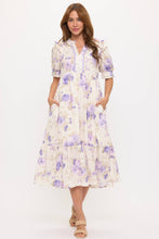 Purple Floral Midi Dress