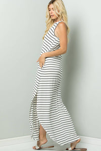 STRIPE CAMI MAXI JERSEY DRESS