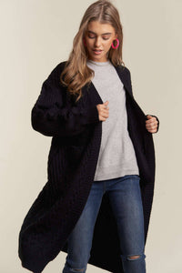 Cable Knit Long Sweater Cardigan