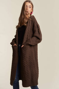 Cable Knit Long Sweater Cardigan