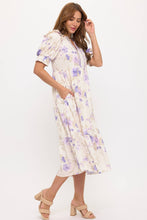 Purple Floral Midi Dress