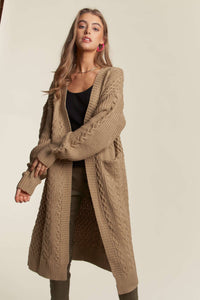 Cable Knit Long Sweater Cardigan