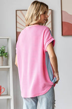 Women's Twist Rib Color Block Knit Top T5498
