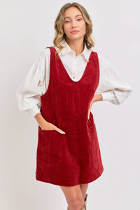 CASUAL OVERALL CORDUROY DRESS