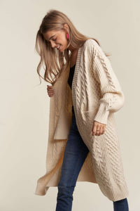 Cable Knit Long Sweater Cardigan