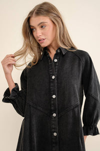 Washed Denim Shirt Dress
