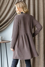 LONG SLEEVE SOLID URBAN RIBBED OPEN CARDIGAN