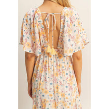 Floral V-Neck Flowy Tiered Maxi Dress