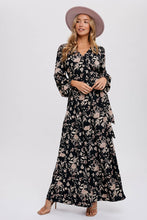 FLORAL PRINT WRAP MAXI DRESS