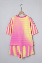 Stripe Trim Boxy Terry Short Set