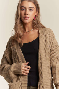 Cable Knit Long Sweater Cardigan
