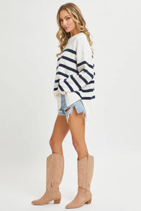 STRIPED PULLOVER OVERSIZE  SWEATER