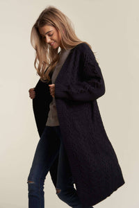 Cable Knit Long Sweater Cardigan