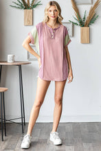Women's Twist Rib Color Block Knit Top T5498
