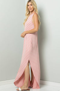 STRIPE CAMI MAXI JERSEY DRESS