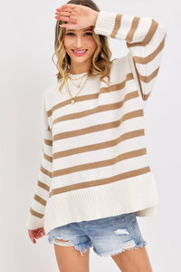 STRIPED PULLOVER OVERSIZE  SWEATER