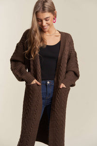 Cable Knit Long Sweater Cardigan