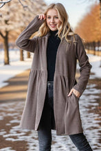 LONG SLEEVE SOLID URBAN RIBBED OPEN CARDIGAN