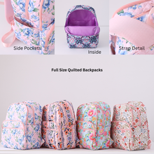 Quilted Full Size Backpack Pink Lemonade Floral w/ Monogram