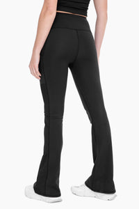 Drawstring Waist Flared Leggings
