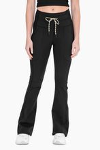 Drawstring Waist Flared Leggings