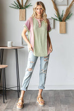 Women's Twist Rib Color Block Knit Top T5498