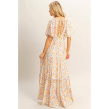 Floral V-Neck Flowy Tiered Maxi Dress