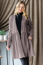 LONG SLEEVE SOLID URBAN RIBBED OPEN CARDIGAN