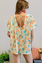FLORAL PRINTED V NECK SHORT TOP
