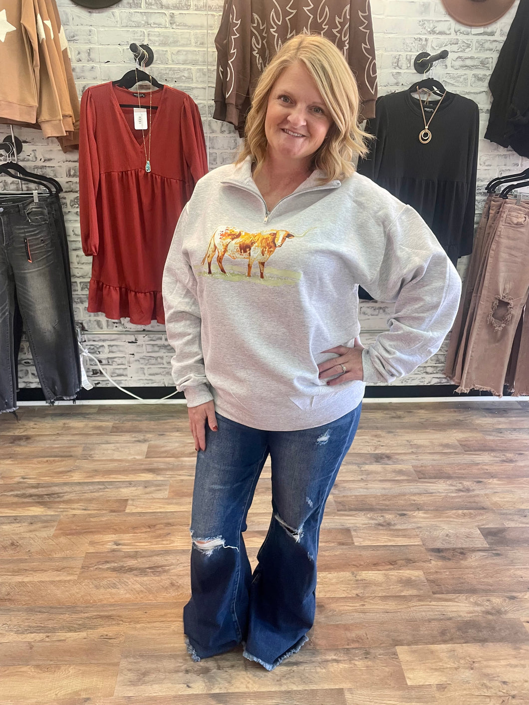 Longhorn 1/4 Zip Sweatshirt