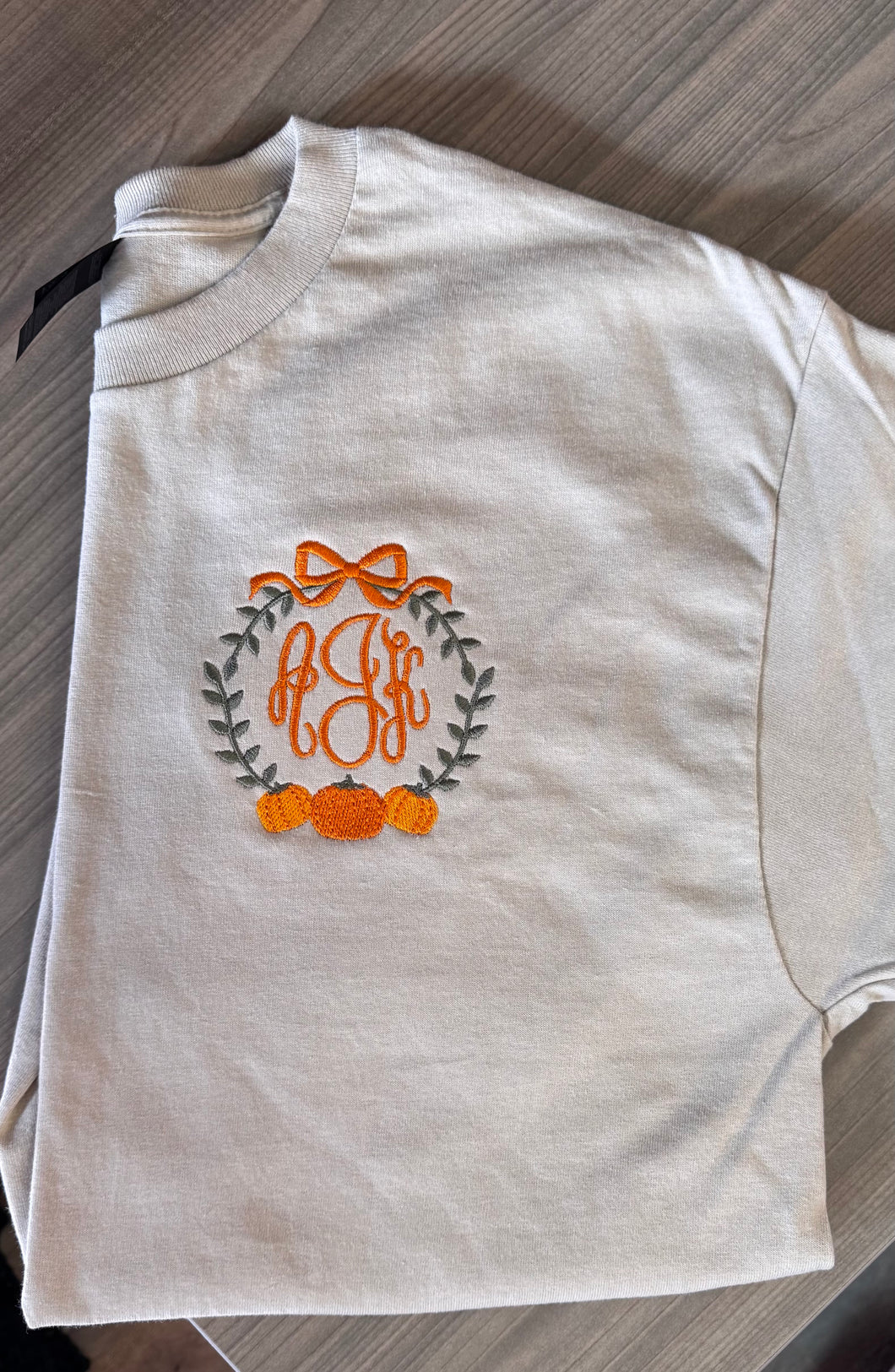 Simple Pumpkin Monogram Tee
