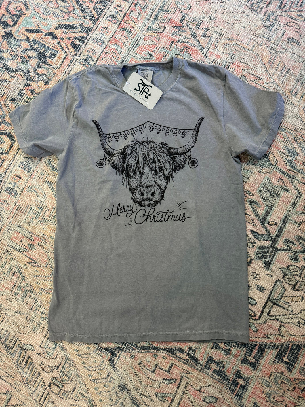 Highland Cow Merry Christmas Tee