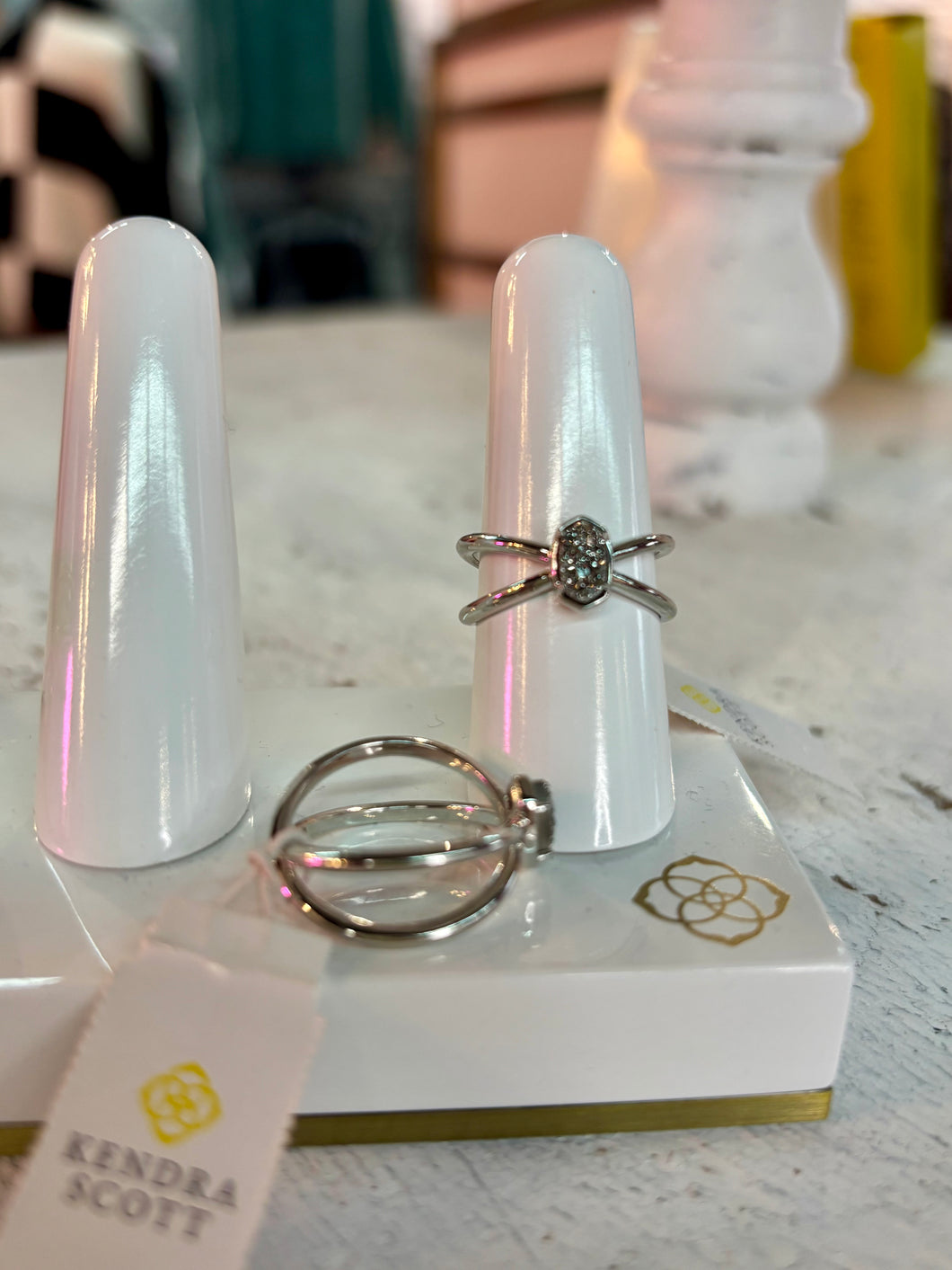 Emilie Double Band Ring Rhodium Platinum