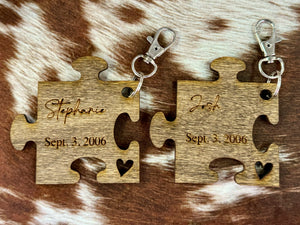 Puzzle Piece Keychain Set