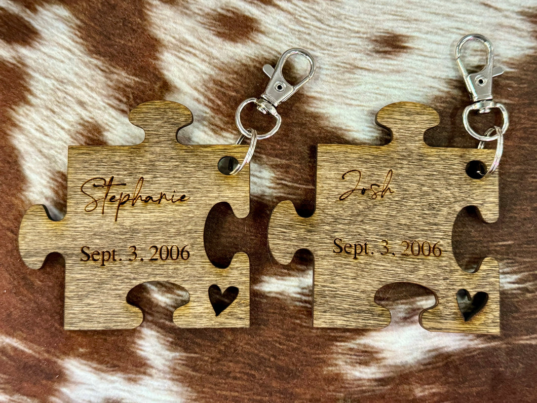 Puzzle Piece Keychain Set