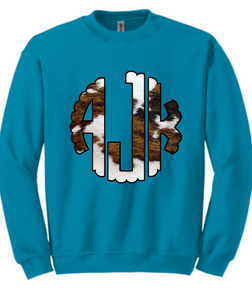 Cow Monogram Crewneck