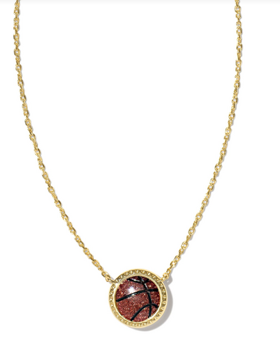 BASKETBALL SHORT PENDANT NECKLACE GOLDSTONE
