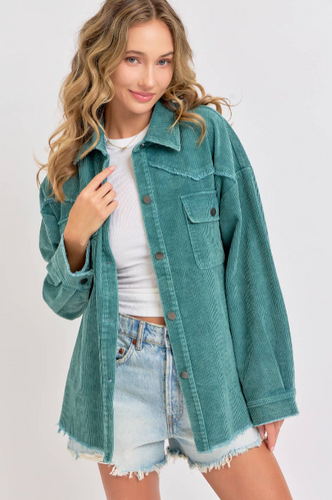 Mineral Washed Corduroy Shacket