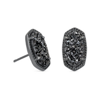 Ellie Stud Earrings Gunmetal Black
