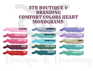 Heart Monogram Comfort Colors Tee