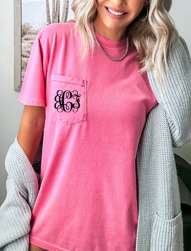 Comfort Colors Monogram Pocket Tee