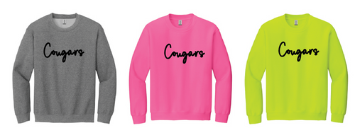 Cougars Puff Embroidery Crewneck