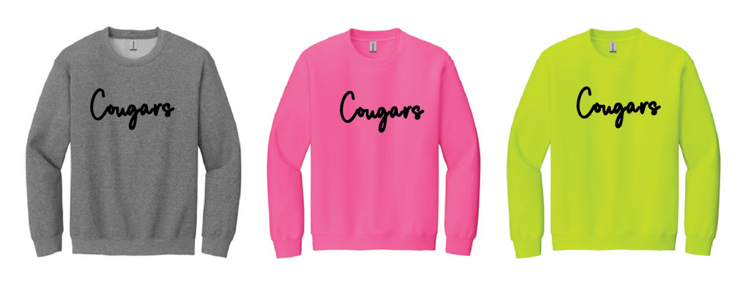 Cougars Puff Embroidery Crewneck