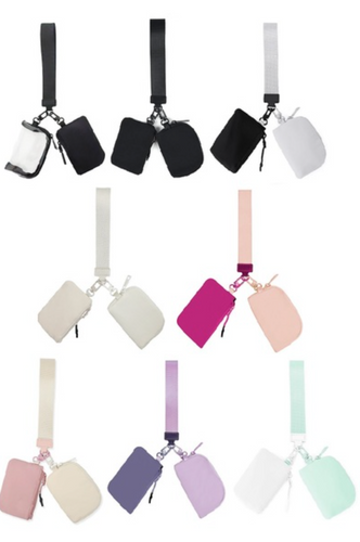 Dual Pouch Wristlet Keychain Wallet